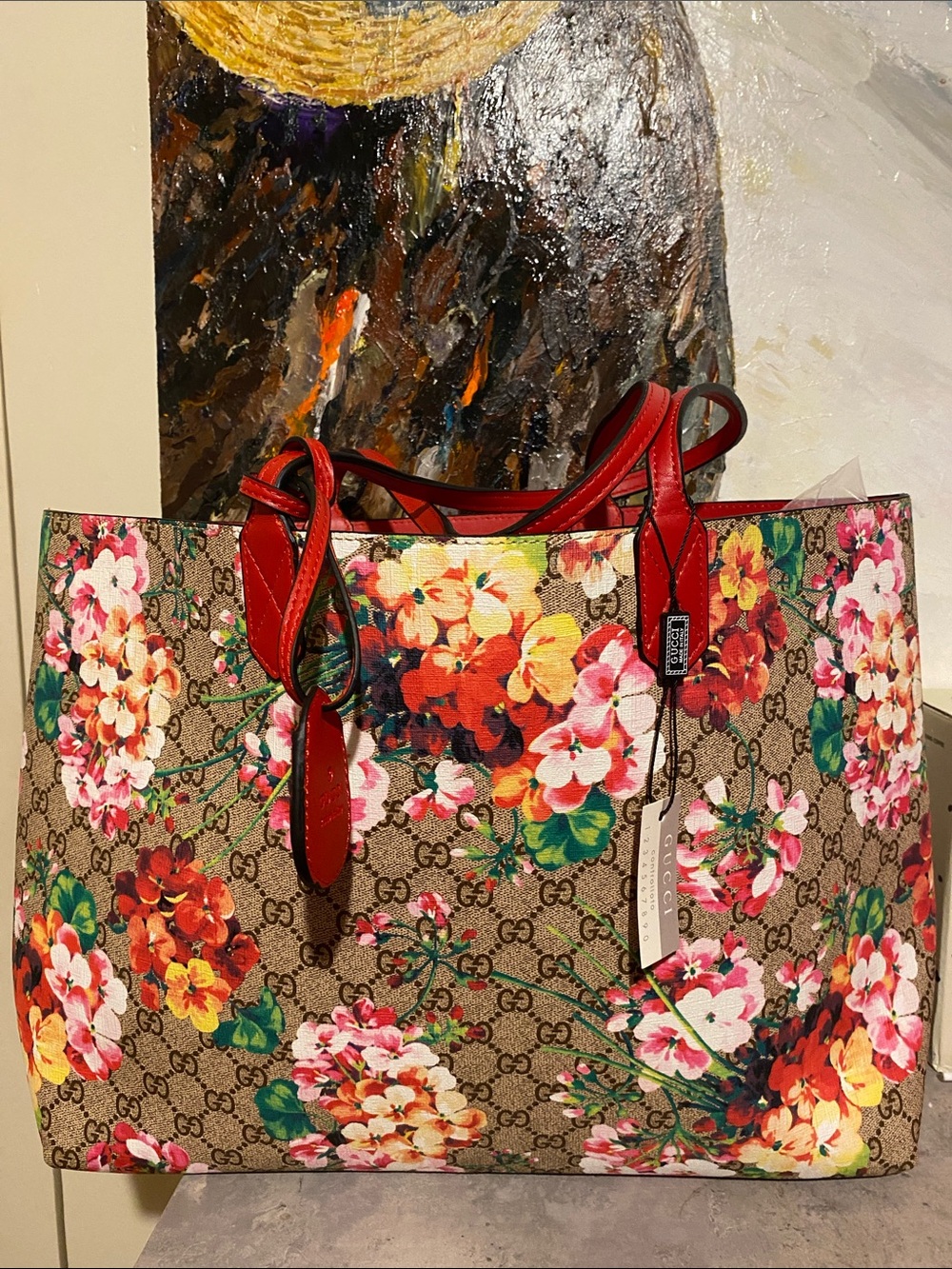 Gorgeous Floral Monogram Fashion Tote Bag